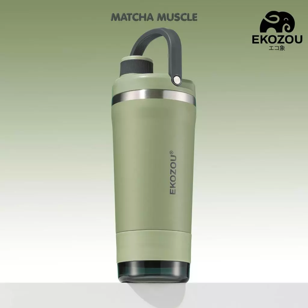 EKOZOU แก้วเชคสแตนเลส 304 ขนาด 720 ML พร้อมช่องใส่ผงโปรตีน thumbnail 9