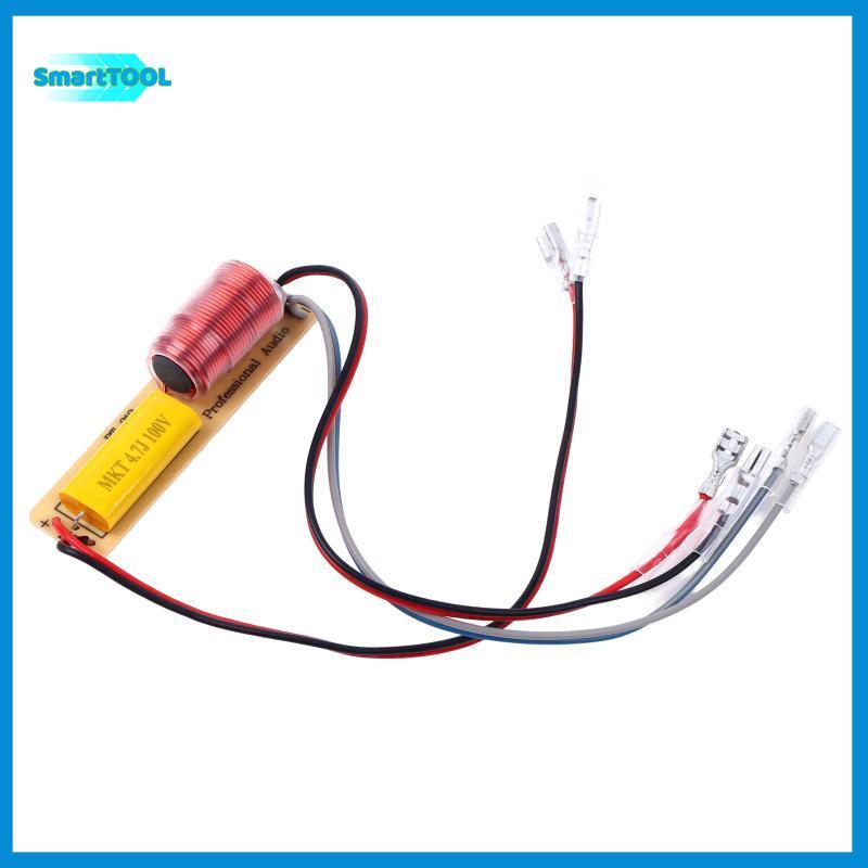 UTZN> HiFi 80W 2-Way Crossover พร้อมสายเคเบิลสูงต่ําสองทางความถี่ Division สําหรับระบบเครื่องเสียงรถ
