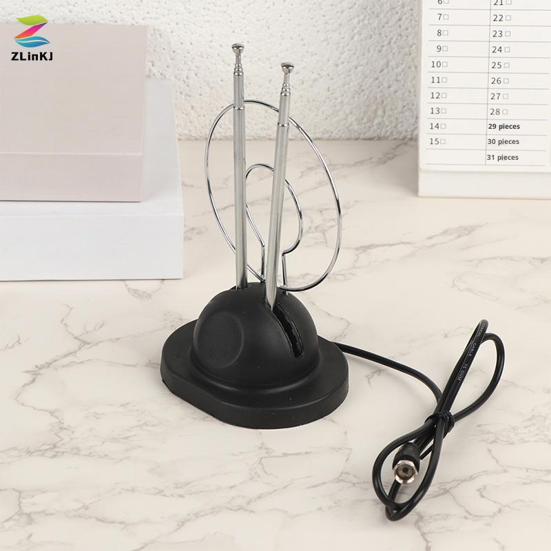 ZLinKJ Universal Indoor Loop Rabbit TV Antenna VHF UHF HDTV Clear Analog Digital Signal สําหรับโฮมเธ