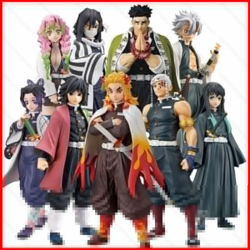 PS1 Demon Slayer Action Figure Tengen Obanai Mitsuri Kyoujurou Gyoumei Muichirou Sanemi ตุ๊กตาของเล่