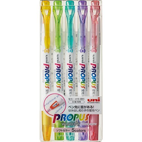 uni ปากกาเน้นข้อความ Mitsubishi Propas Window สีอ่อน 5 สี PUS102T5CS