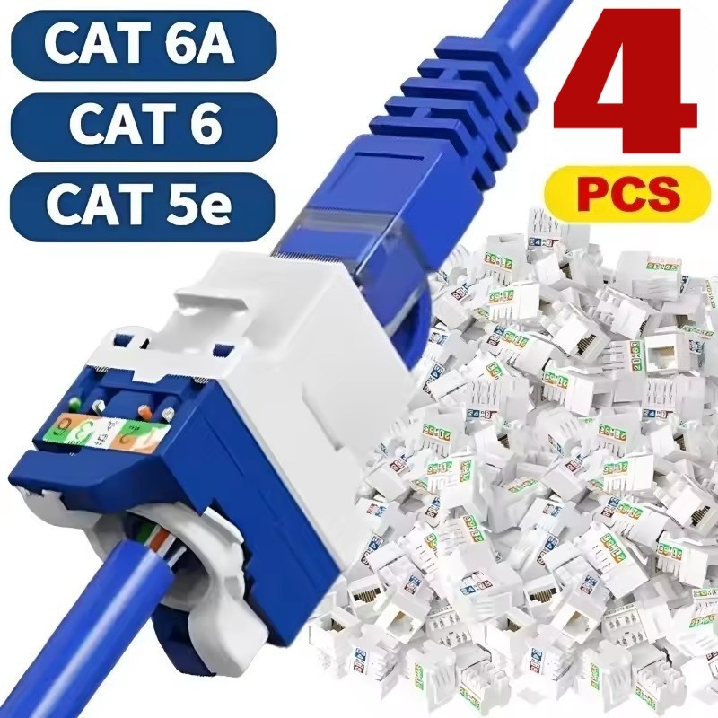 RJ45 Ethernet Coupler - Cat5e Cat6 Cat6A Shielded Modular - อะแดปเตอร์สายไฟ T568A/B สี-สายต่อสาย LAN