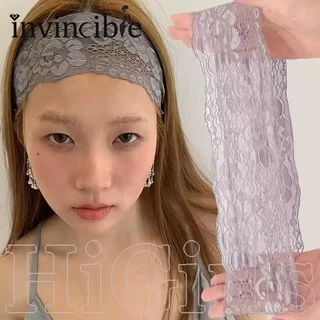 ที่คาดผมลูกไม้ ที่คาดผมลูกไม้ลายดอกไม้ แบบยืดได้ มีขอบวิเวอร์ทรงหวานสไตล์ฝรั่งเศส