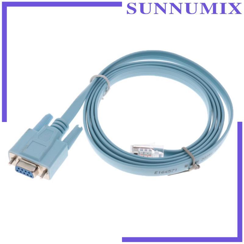 [Sunnimix] 1.8m 9Pin RS232 Serial To CAT5 Ethernet Adapter LAN Console Cable Blue