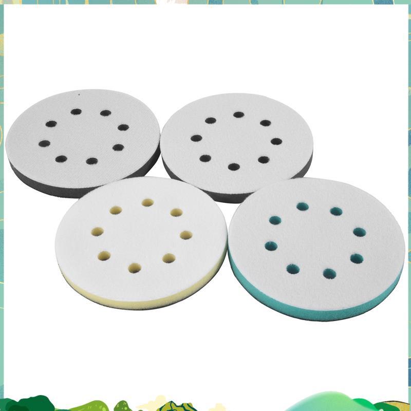 4 แพ็คแผ่นขัดโฟมสําหรับ Orbital Sander, 5 นิ้ว 8 หลุม Orbital Sander Surfprep แผ่นโฟม