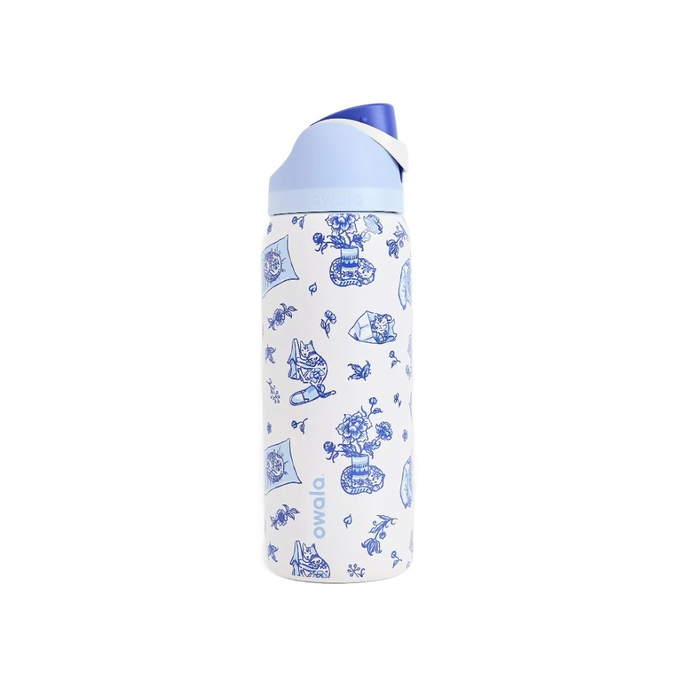 【ของแท้ 100 %】Owala UO Exclusive Delft Cat FreeSip®  32oz Water Bottle