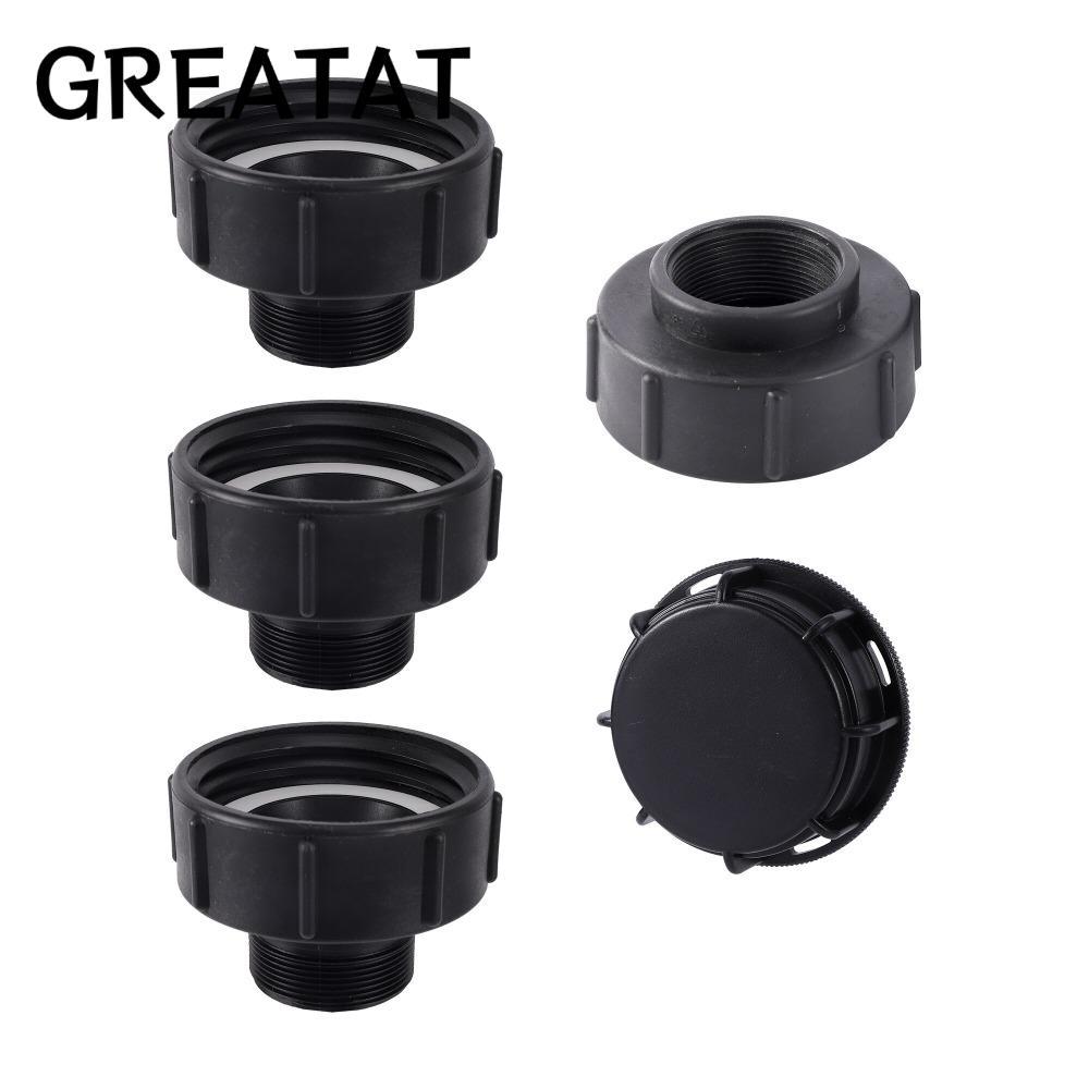 GREATAT IBC Tank Adapter, IBC Accessories IBC Ton Barrel Connector, S60 Fine Thread Plastic Hose Con