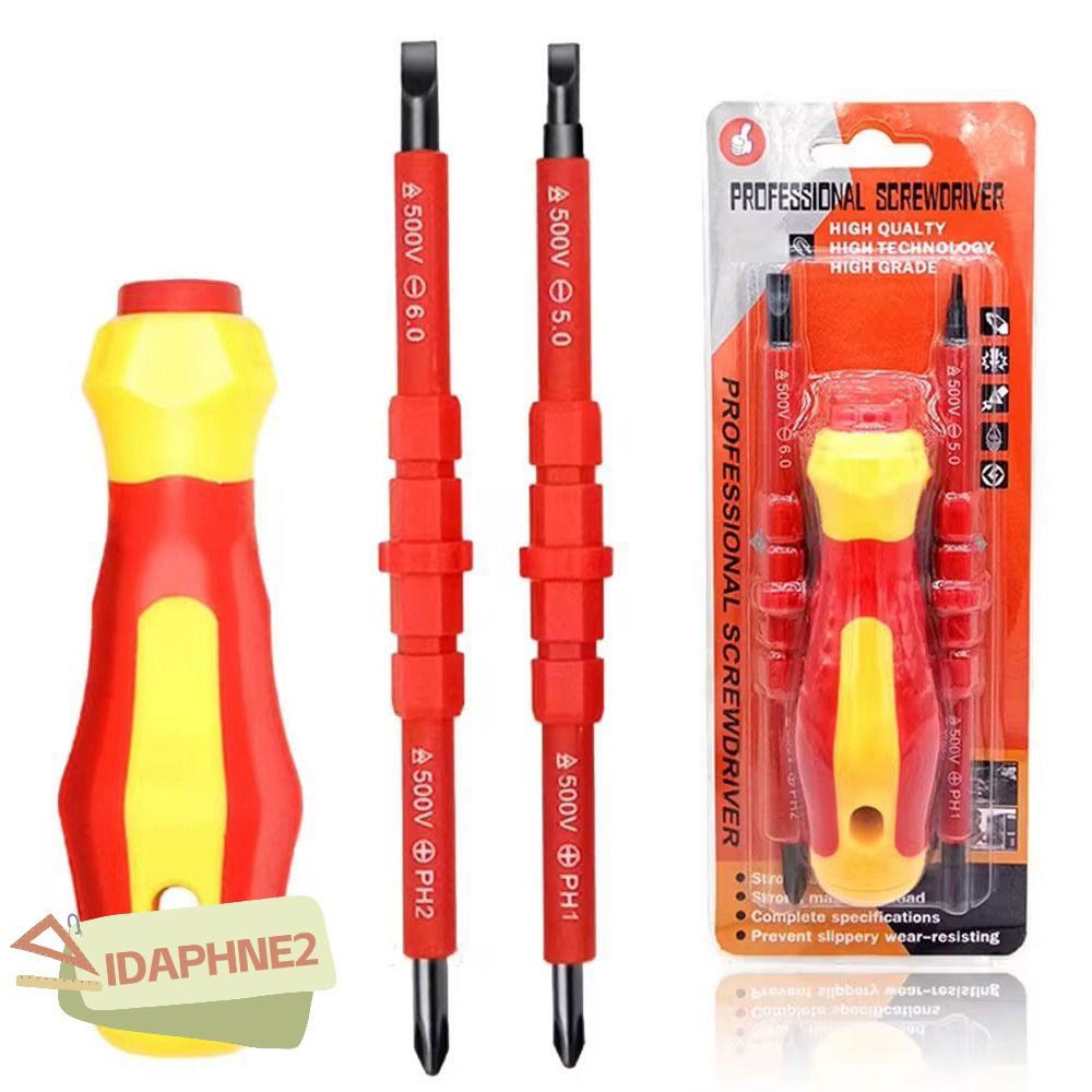 IDAPHNE2 3 ชิ้น/เซ็ต Slotted Cross ไขควงบิต,มือเครื่องมือ Repaire Nutdrivers ไขควงอเนกประสงค์, ฉนวน Magnetlc 3-In-1 PH1 PH2 มือสกรูไดร์เวอร์