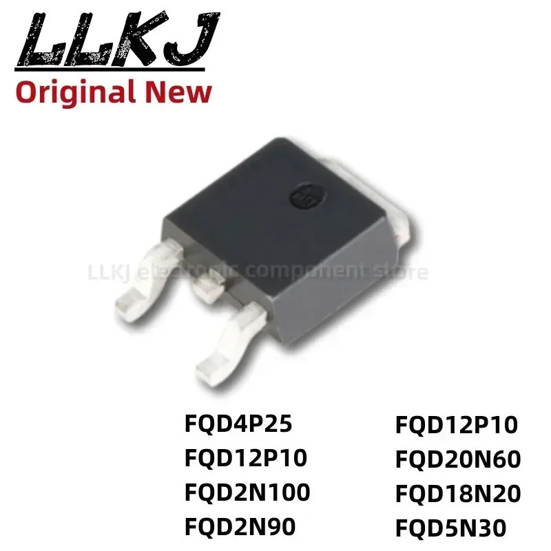 5pcs FQD4P25 FQD12P10 FQD2N100 FQD2N90 FQD12P10 FQD20 FQD5N30 TO252 Field Effect ทรานซิสเตอร์