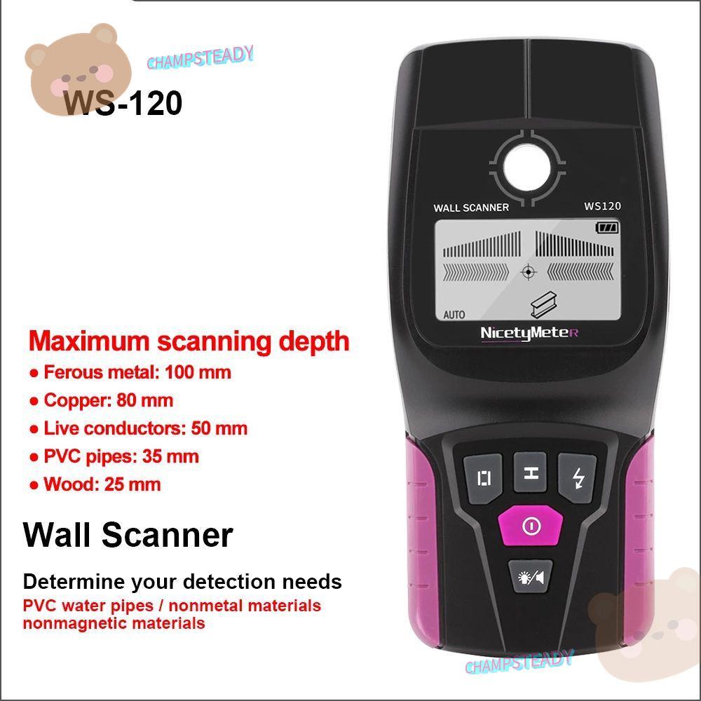 CHAMPSTEADY Digital Wall Detector มัลติฟังก์ชั่น Professional Portable Metal Finder Scanner