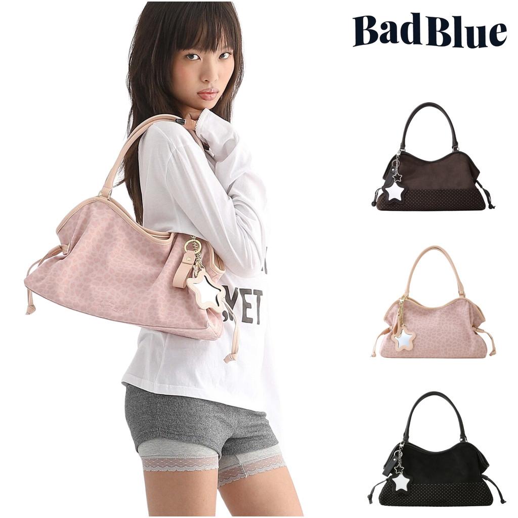 Badblue กระเป๋าโท้ทขนาดเล็ก สไตล์เกาหลีลายจุดน่ารัก สำหรับแฟชั่นและการเดินทางในวันสบาย