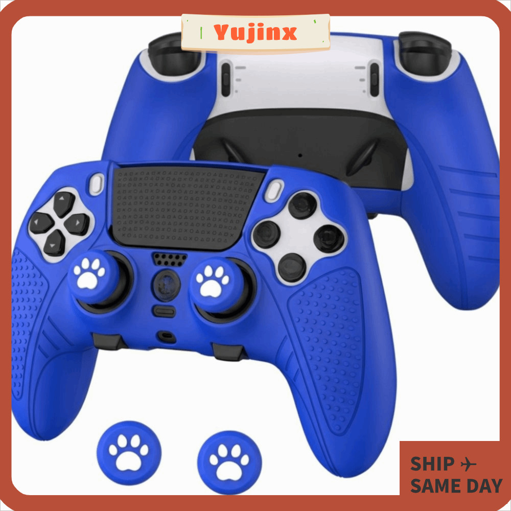 YUJINX Controller Set, Anti-scratch Anti-slip Controller Skin, Thumb Grip Caps ซิลิโคนแขนป้องกันสําห