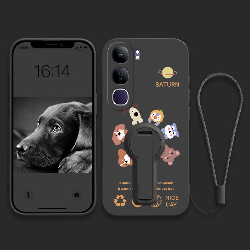เคสสําหรับ infinix hot 50 60 pro plus 4g hot 50i 60i 50 60 70 pro+ smart 20 5g เคสโทรศัพท์ Softcase Liquid กันกระแทกความงามพร้อมผู้ถือสัตว์ YTDWXZ01