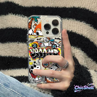 เคสไอโฟน สนูปปี้วันหยุด เคสใส กันกล้อง cho iPhone 11 12 13 14 15 16 ProMax X XR XS Max 7 8Plus-CL