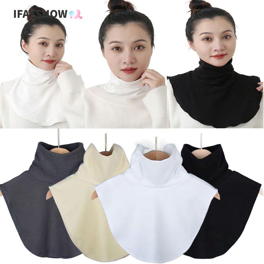 ถ้าโชว์ ปลอกคอปลอม,แฟชั่นที่ถอดออกได้เท็จปก,ปกคอสูงเสื้อผ้าอุปกรณ์เสริมสีทึบปกคออุ่นปกสูงผู้ชายผู้หญิง