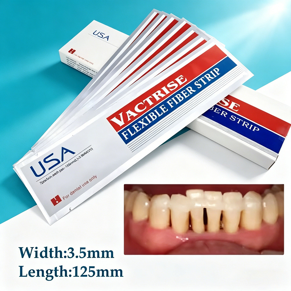 1 ชิ้นทันตกรรมแก้วไฟเบอร์ Strip Splint ยืดหยุ่นเส้นใย Strip Light-Resin Cure Bonding Strips วัสดุทันตกรรม