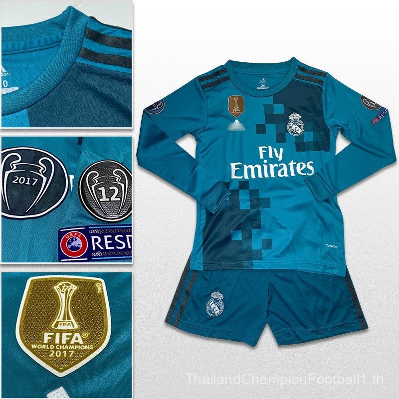 เสื้อฟุตบอลแขนยาว Retro Ronaldo Real Madrid สำหรับเด็ก