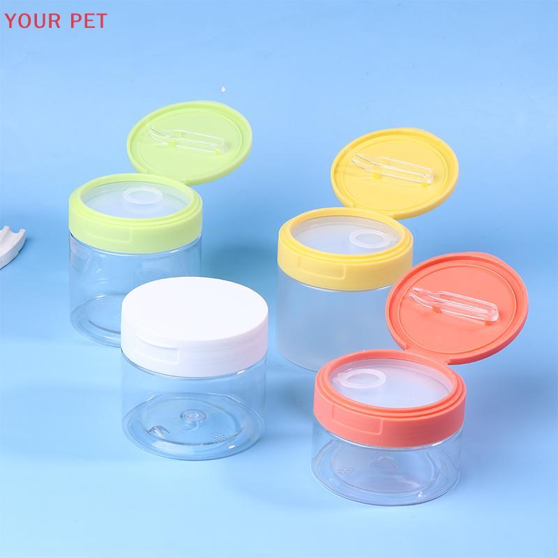 YOUR 200-350ml Makeup Remover Pad Jar พร้อมแหนบรอบขวดคอนเทนเนอร์ใสขวดเปล่าปากกว้าง Flap ขวดโลชั่นเก็บ PET