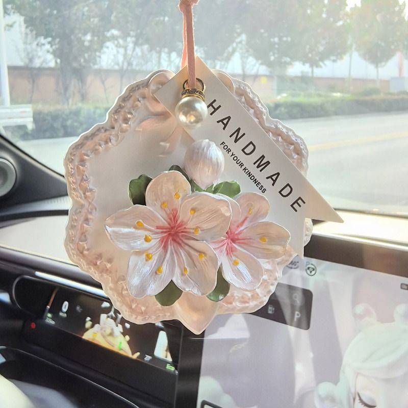 Handmade DIY Car Decoration Car Fragrant Stone Pendant Flower Decorative Gift Essential Oil Perfume 