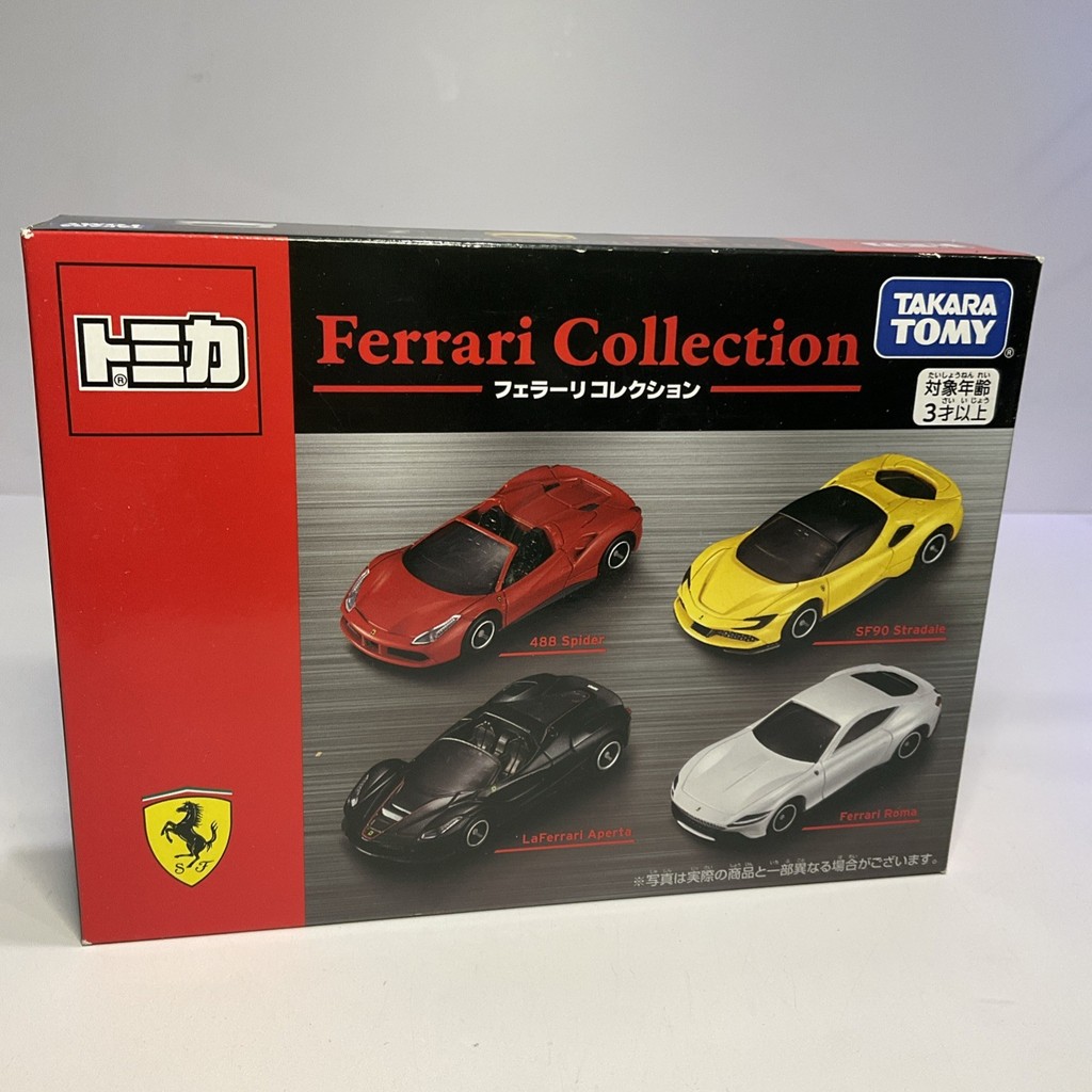 TOMICA FERRARI COLLECTION SET OF 488 SPIDER SF90 STRADALE LAFRARI APERTA ROMA