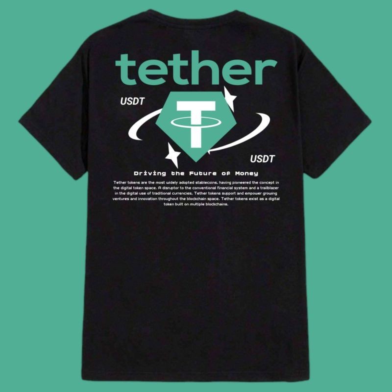 CRYPTO THETER USDT TSHIRT KRIPTO COTTON COMBED 30S PREMIUM UNISEX ผู้ชายและผู้หญิง