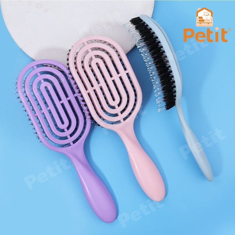 หวีผมขนหมูป่า แปรงหวีผม ลดผมพันกัน นวดศีรษะ ด้าม ABS ขนไนลอน ป้องกันไฟฟ้าสถิตย์ - รูปที่ 5