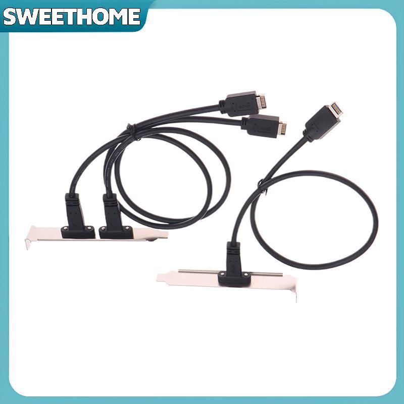 SWEETHOME 50 ซม.USB 3.2 แผงด้านหน้า Header Type-E ถึง USB-C ประเภท C หญิงเชื่อมต่อสายไฟ TYPE-E Baffl
