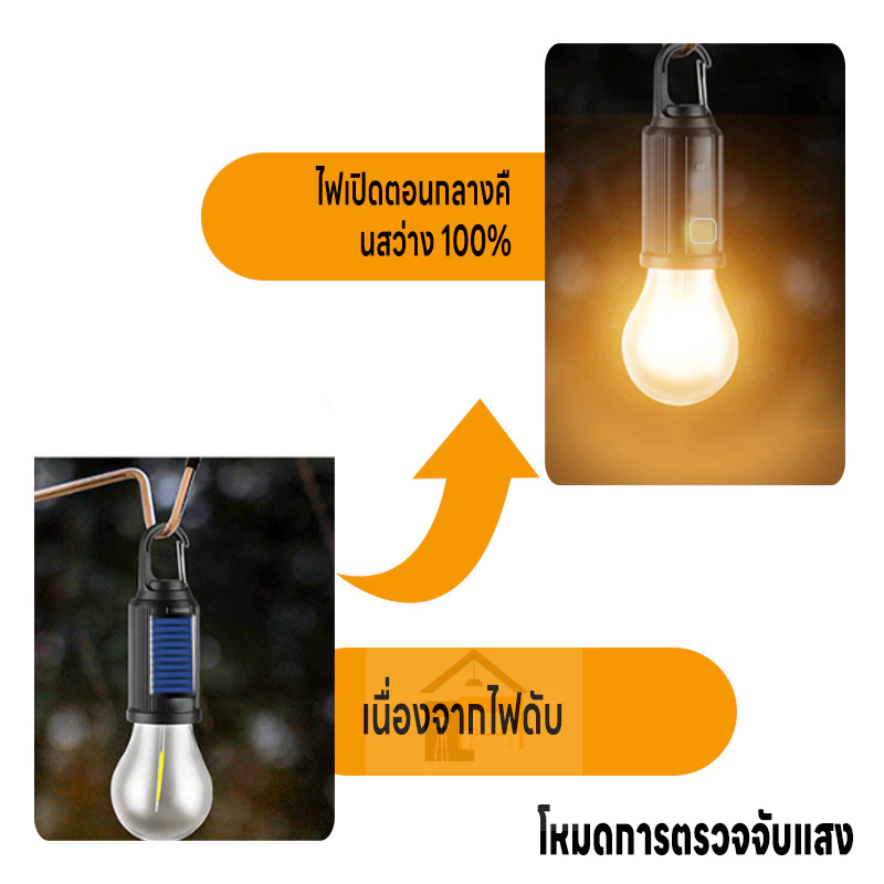 ไฟแคมป์ปิ้งโซล่าเซลล์ LED ปรับระดับได้ กันน้ำ thumbnail 4