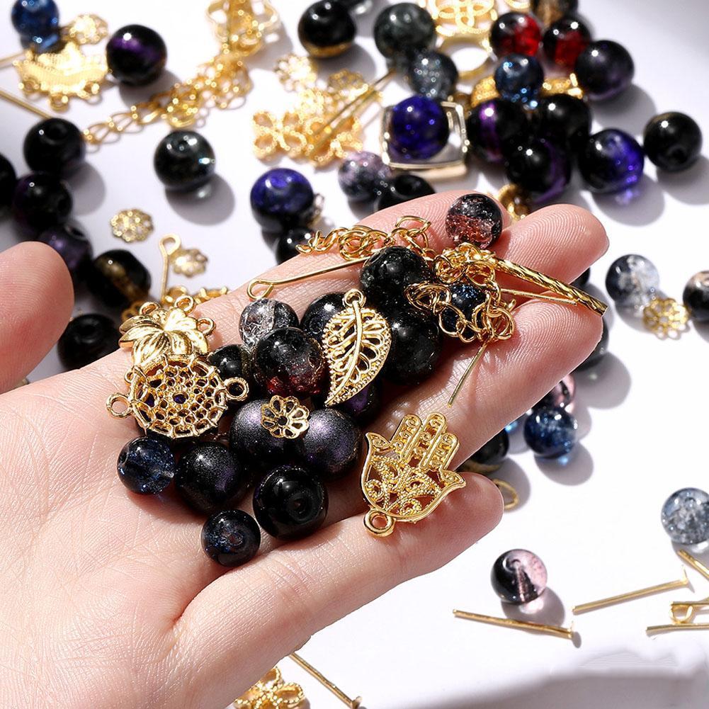 30g/lot ผสมลูกปัดแก้วโลหะจี้ Spacer ลูกปัดอุปกรณ์เสริมสําหรับ Diy สร้อยข้อมือสร้อยคอ J5w4