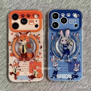 เคสโทรศัพท์ เหมาะสําหรับ iPhone 11 12 13 14 15 16 17 Pro max Plus Air คู่น่ารัก Judy Nick หมุนวงเล็บแม่เหล็กกันกระแทกกันกระแทกเคสรวมทุกอย่าง YDAR
