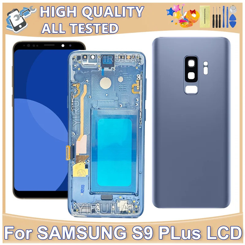 OLED คุณภาพสูง S9Plus LCD สําหรับ Samsung S9 Plus จอแสดงผล LCD Touch Screen Digitizer กรอบสําหรับ Sa