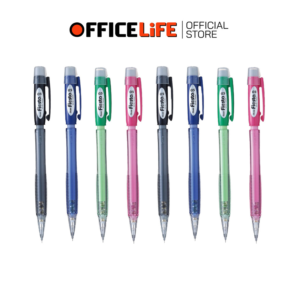 Pentel (เพนเทล) ดินสอกด ดินสอ รุ่น Fiesta AX105 ขนาด 0.5 สุ่มสี ( จำนวน 12 แท่ง )