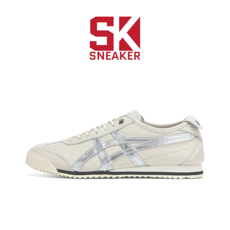 Onitsuka Tiger Mexico 66 SD สีเทาเงินผู้ชายผู้หญิงรองเท้า Anti-Slip Casual 1183A592-200 O1BQ