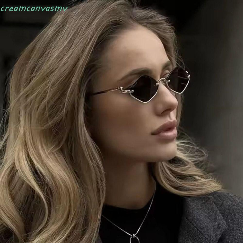 ROVER แว่นกันแดด Rhombus กรอบโลหะทรง Cat Eye, ป้องกัน UV400 เหมาะสำหรับการขี่จักรยานและใช้กลางแจ้ง