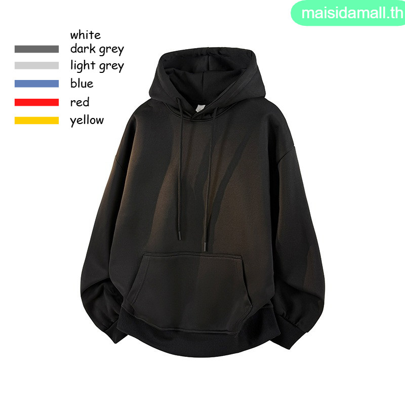 【ส่งไวจากไทย】MSD สีดำ เสื้อกันหนาวแขนยาว Hoodies ใส่ได้ทั้งชายและหญิง 7สี สไตล์ลำลอง มีกระเป๋าล้วงด้านหน้า
