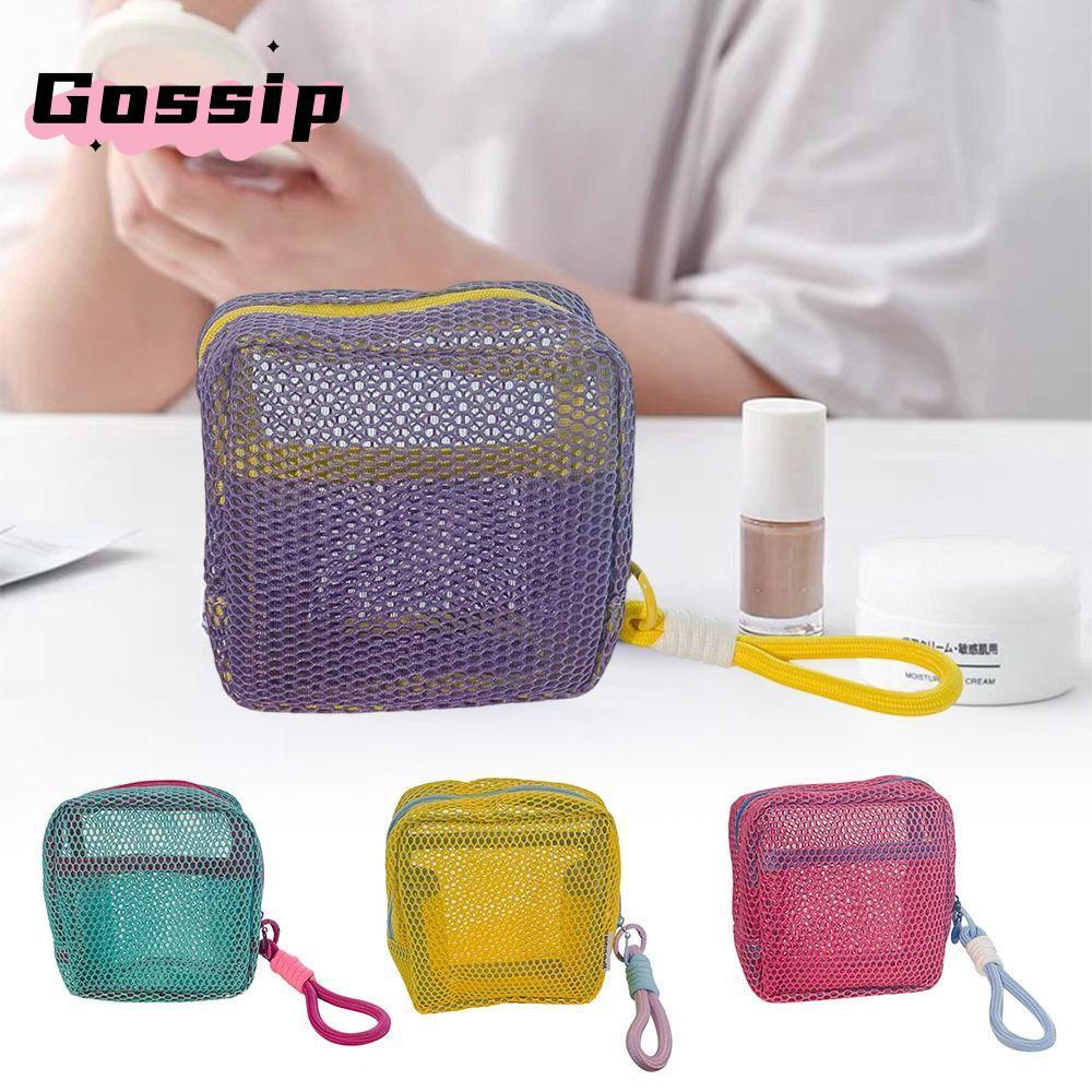 กระเป๋าเก็บของ GOSSIP มีหูหิ้ว กระเป๋าเครื่องสําอางสี Dopamine กระเป๋าใส่เหรียญความจุขนาดใหญ่
