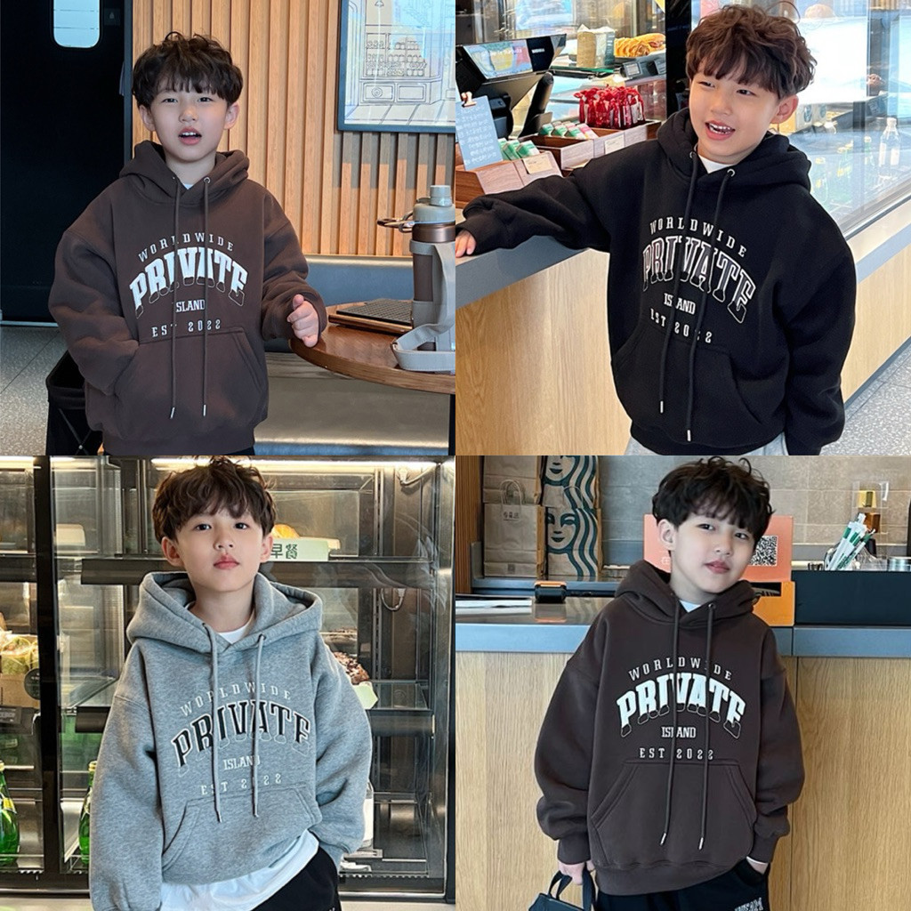 ส่งไวใน24ชม เสื้อแขนยาวเด็ก(3-14ขวบ) สกรีนลาย PRIVATE เเฟชั่นเกาหลี ผ้าหนาหนุ่ม สำหรับหน้าหนาว T2022