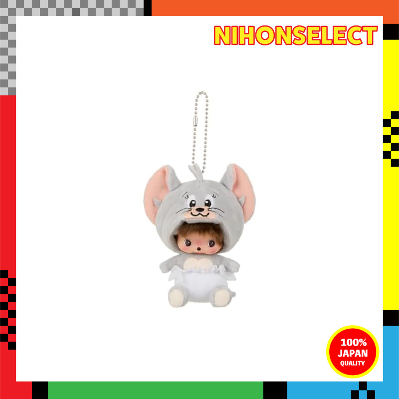 Sekiguchi Tom and Jerry x Monchhichi Taffy Baby Chich Face Big SS Keychain 244072 H11×W9×D6.5cm