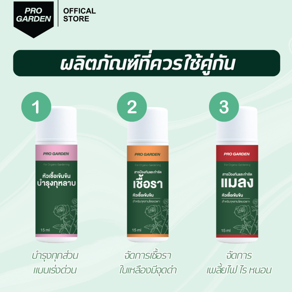 ProGarden บำรุง กุหลาบ ปุ๋ย ยอดอวบ ดอกดก ดอกใหญ่ ต้นแข็งแรง ขนาด 15ml. - รูปที่ 4