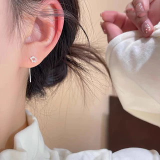 สร้อยคอมินิประณีตแบบเกาหลี ลายดอกไม้เงิน ระดับไฮเอนด์ เหมาะสำหรับของขวัญและสวมใส่แฟชั่น