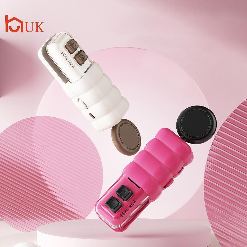 UK Mini Bag Sealer พร้อมเครื่องตัดและแม่เหล็ก,Rechargeable Mini Bag Sealer และเครื่องตัด, Hand Press