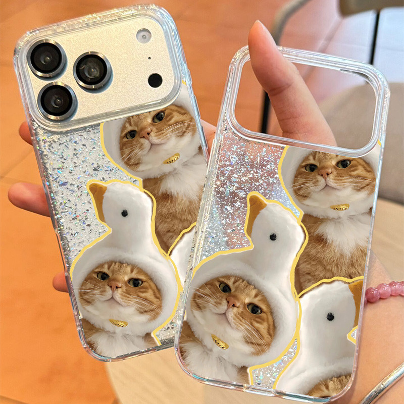 เคสโทรศัพท์ลายเป็ดและแมว สำหรับ iPhone 17/16/15/14/13/12/11 Pro, XS Max/XR/XS, 7/8 Plus ป้องกันการตกกระแทก ZTSFIMD0471