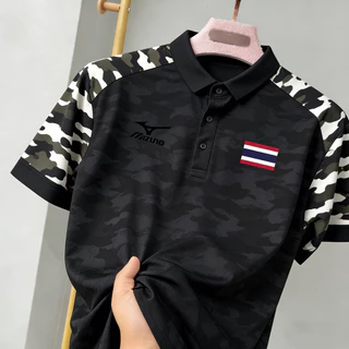 เสืьอโปโลลายพราง แห้งเร็ว ระบายอากาศดี แขนสั้น สไตล์คลาสสิค