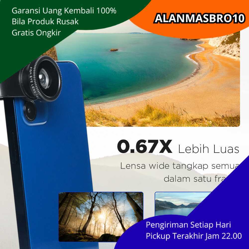 HP 3in1 Fish Eye Macro และกว้าง 0.67X เลนส์โทรศัพท์สากลพร้อมคลิปปฏิบัติวัสดุอลูมิเนียมมีสไตล์ Simple