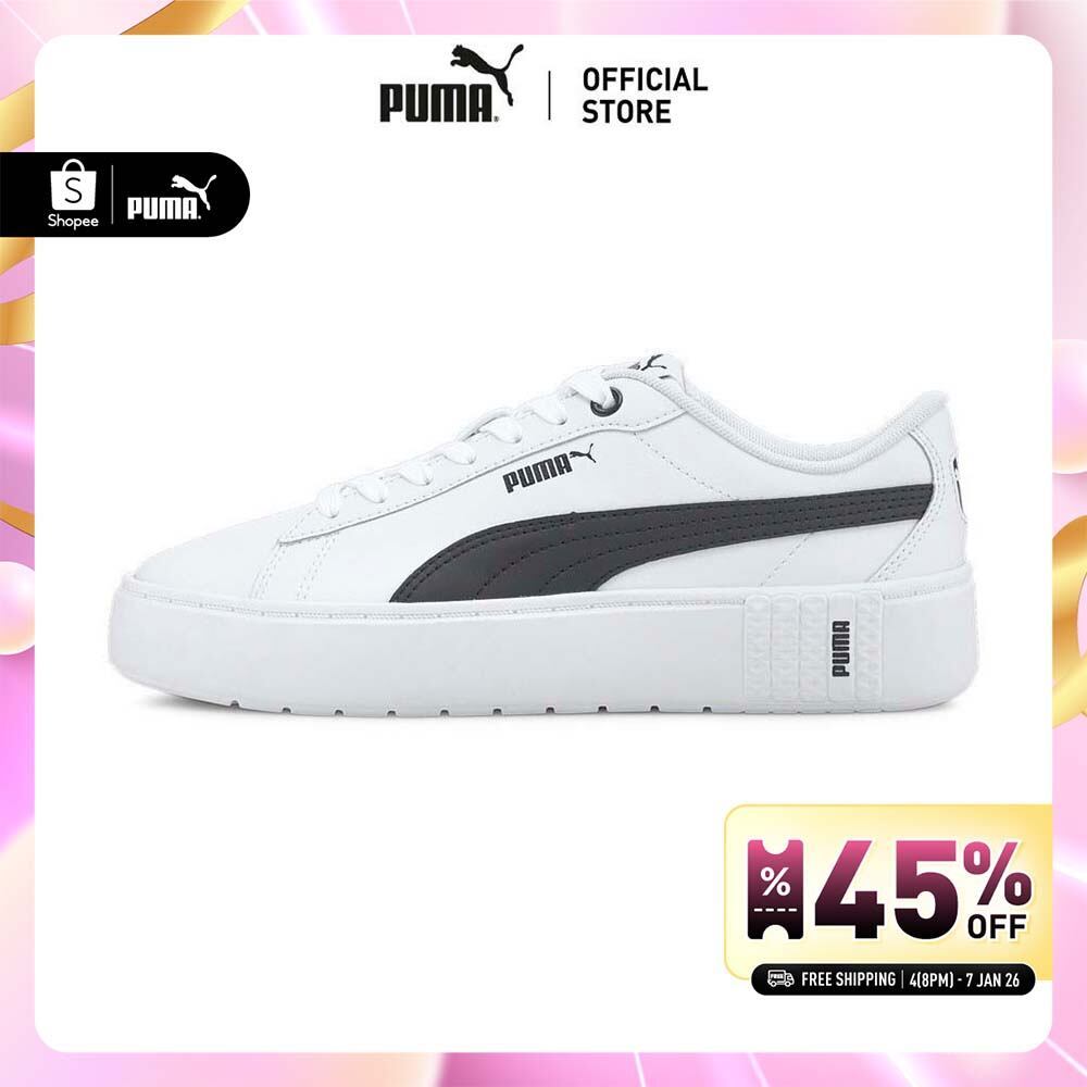 PUMA BASICS - รองเท้ากีฬาผู้หญิง Smash Platform v2 L สีขาว - 37303502
