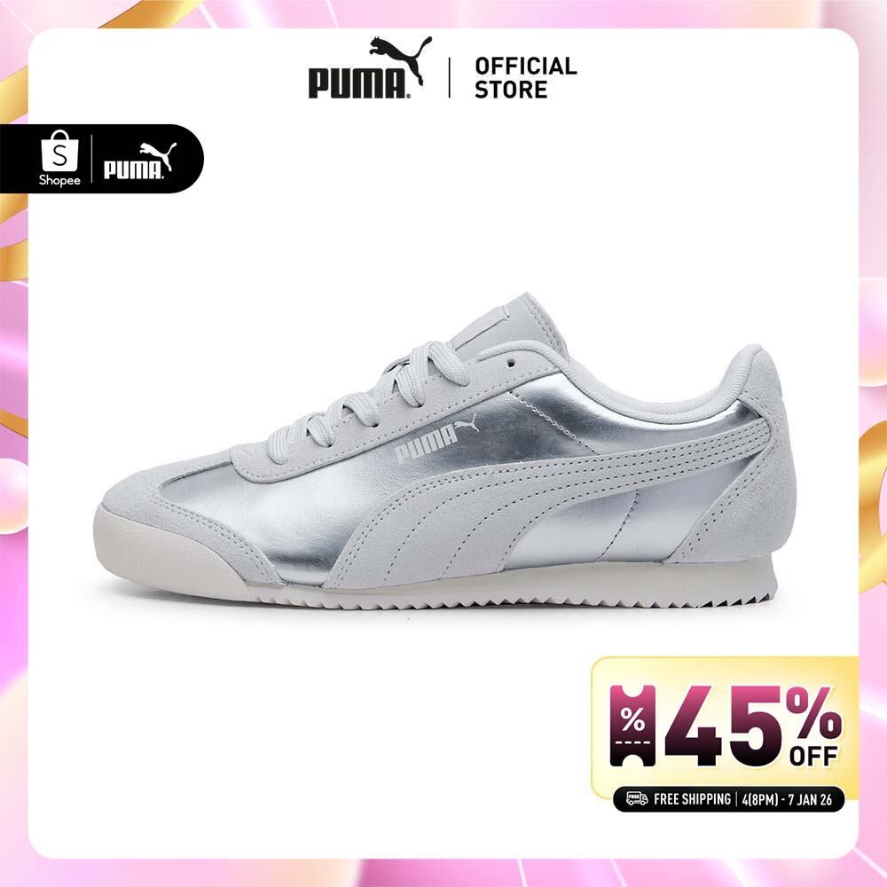 PUMA Basics รองเท้าผ้าใบสีเมทัลลิก Turino สำหรับผู้หญิง สีเมทัลลิค – 40675501