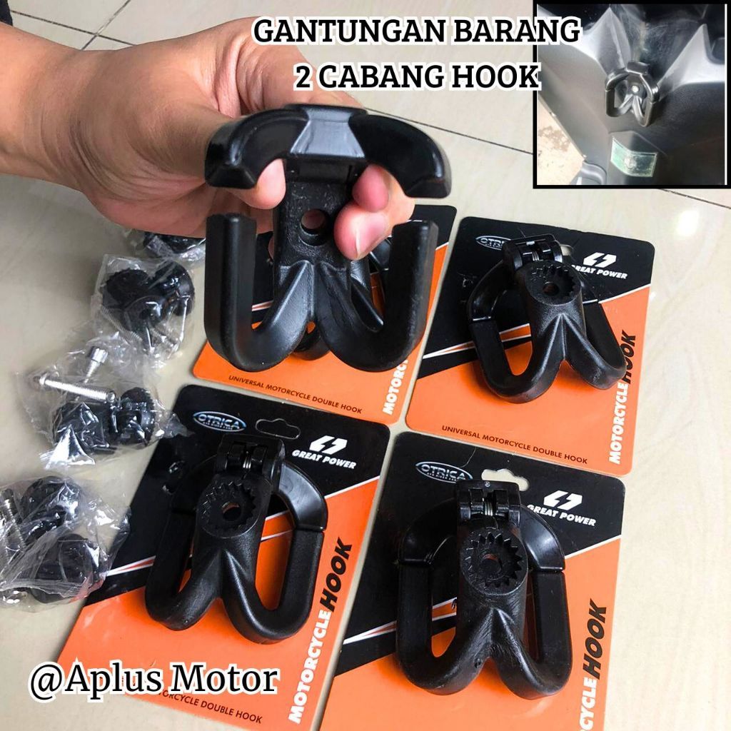 GANTUNGAN Original OTRICA Universal 2-Prong Motorcycle Hook for Beat, Vario, NMAX, Aerox, MIO, Motor