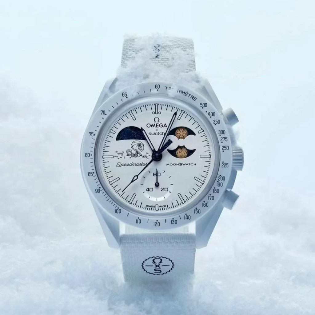 TopSpeedmaster Moonwatch Snoopy MOONSHINE GOLD COLD MOON นาฬิกาคนใหม่ฟังก์ชั่นเต็มรูปแบบ Quarz Chronograph Luminous นาฬิกาข้อมือ