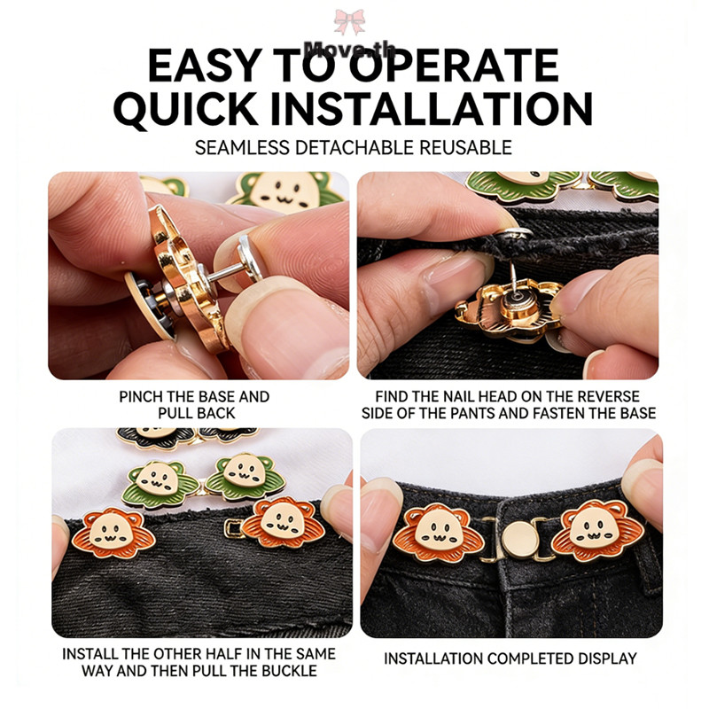 ในไทย-หัวเข็มขัดเอวรูปสิงโตการ์ตูน ปุ่มกระชับเอวโลหะผสม เสื้อผ้า ทําเอง สิ่งประดิษฐ์ยึด-สําหรับกางเกงยีนส์หลวมกระโปรง - รูปที่ 6