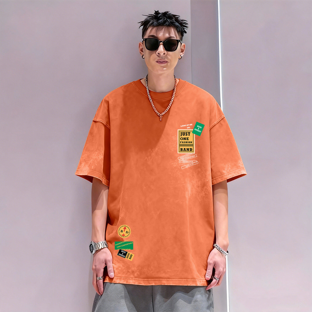 TeeTwoOneเสื้อแฟชั่น เสื้อยืด oversize ผ้าฝ้าย100% แนวสตรีท ไม่ต้องรีดผ้า สวมใส่สบาย ผ้านิ่ม ลาย "JUST ONE"ผู้ชาย【COD】